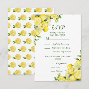 Italienische Lemon Greenerity Frame Wedding RSVP Karte