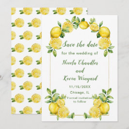 Italienische Lemon Greenerity Frame Wedding Save The Date