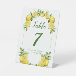Italienische Lemon Greenerity Frame Wedding Sockelschild