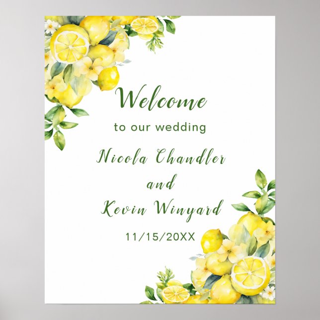 Italienische Lemon Greenerity Frame Wedding Willko Poster (Vorne)