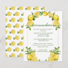Italienische Lemon-Rahmen Hochzeitsunterkünfte Begleitkarte