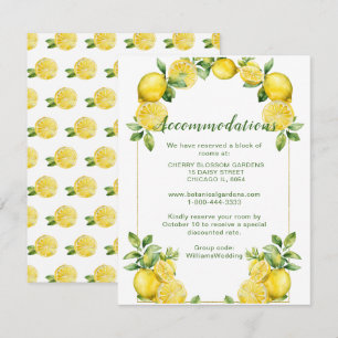 Italienische Lemon-Rahmen Hochzeitsunterkünfte Begleitkarte