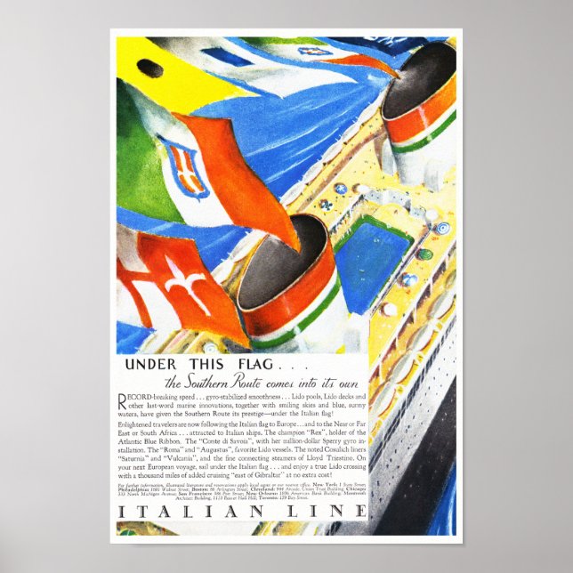 Italienische Linie ~ unter dieser Flagge Poster (Vorne)