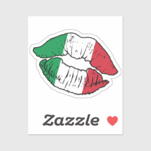 Italienische Lipstick-Liebe Aufkleber