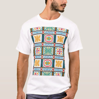 Italienische Majolika Stickerei: mediterrane Flora T-Shirt