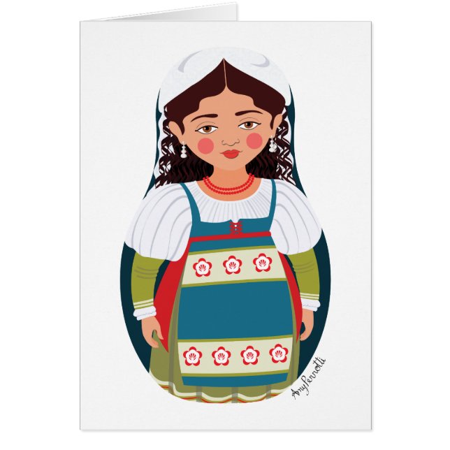 Italienische Matryoshka-Karte (Vorne)