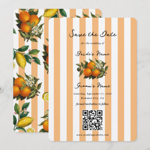 Italienische Mittelmeer-Zitrus-Orangen-Hochzeit Save The Date