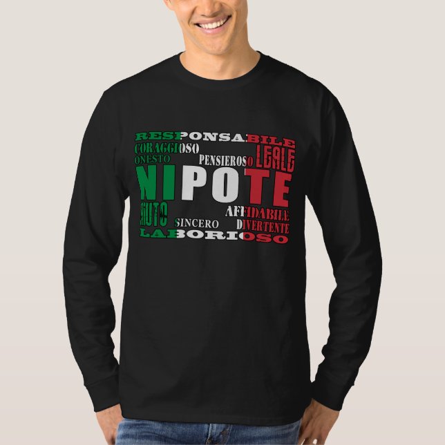 Italienische Neffeen u. Enkel: Qualitäten T-Shirt (Vorderseite)