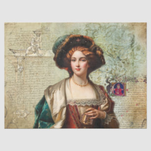Italienische Nobelfrau und Briefe Seidenpapier