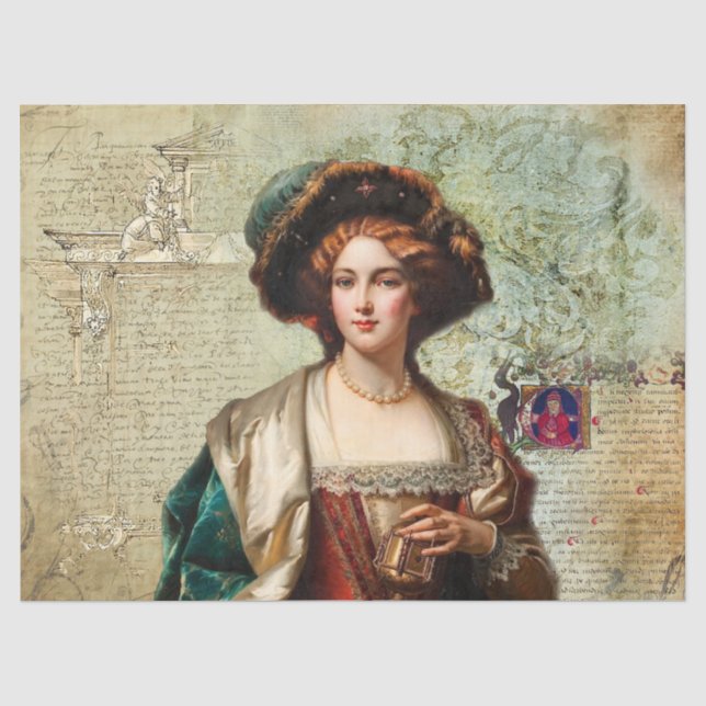 Italienische Nobelfrau und Briefe Seidenpapier (Vorderseite)