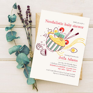 Italienische Nudeln Pilze Eier Babyparty Einladung