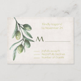 Italienische Olive Branch Wedding RSVP Karte