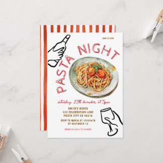Italienische Pasta-Abend-Dinnerparty  Einladung
