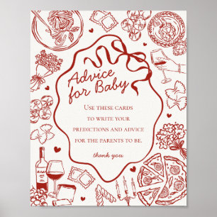 Italienische Pasta-Baby-Shower-Empfehlungen fürs B Poster