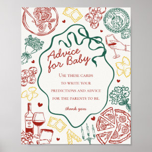 Italienische Pasta-Baby-Shower-Tipps fürs Baby Poster