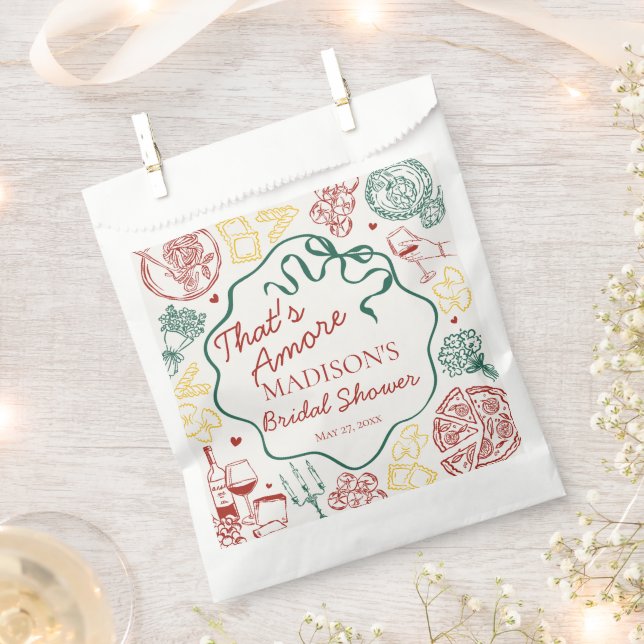 Italienische Pasta Das ist Amore Brautdusche Geschenktütchen (Ausgeschnitten)