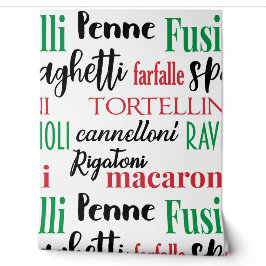 Italienische Pasta Names Typografische Küche Tapete