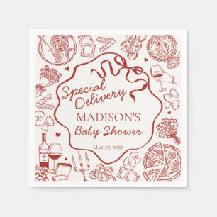 Italienische Pasta-Speziallieferung-Baby-Party Serviette