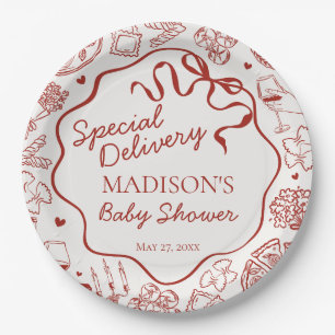 Italienische Pasta-Speziallieferung Baby Shower Pappteller