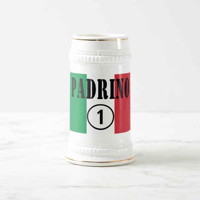 Italienische Paten: Padrino Numero UNO Bierglas (Mittel)