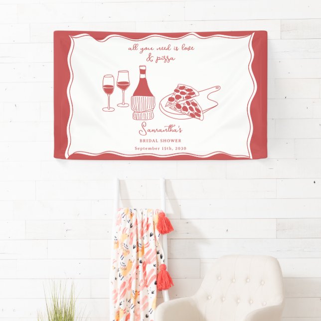 Italienische Pizza Brautparty Schild (Insitu)