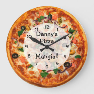 Italienische Pizza-Geschäfts-Wanduhren Große Wanduhr