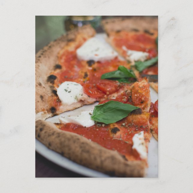 Italienische Pizza Margherita Postkarte (Vorderseite)