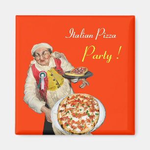 ITALIENISCHE PIZZA, orange Magnet