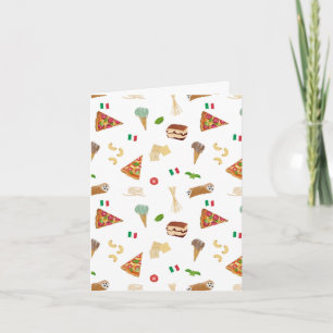 Italienische Pizza Pasta Tiramisu Muster Karte