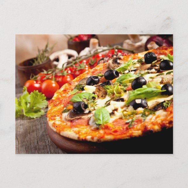 Italienische Pizza Postkarte (Vorderseite)