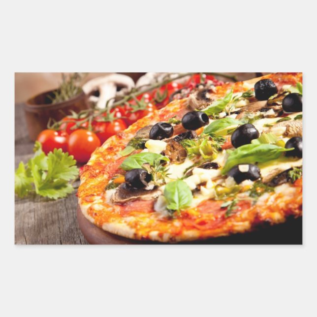 Italienische Pizza Rechteckiger Aufkleber (Vorderseite)