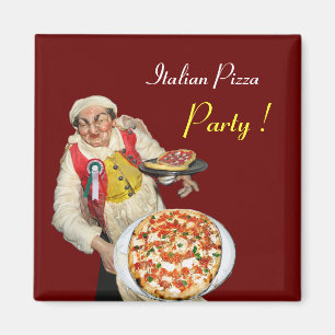 ITALIENISCHE PIZZA, rot Magnet