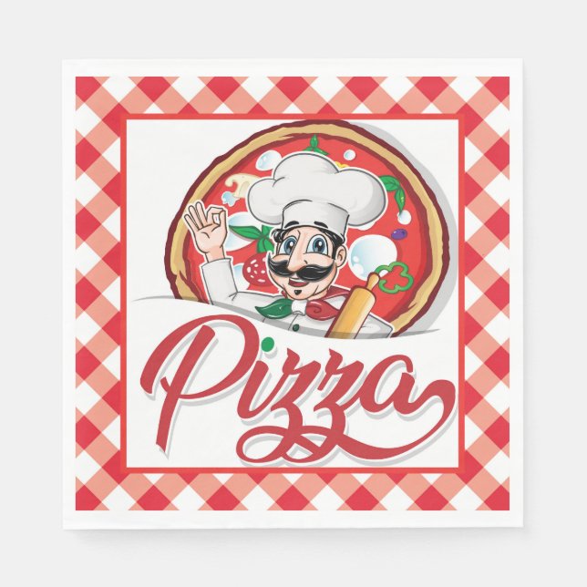Italienische Pizza Serviette (Vorderseite)