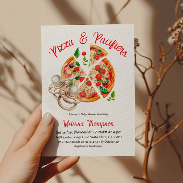 Italienische Pizza und Pacify Baby Dusche Party Einladung (Von Creator hochgeladen)