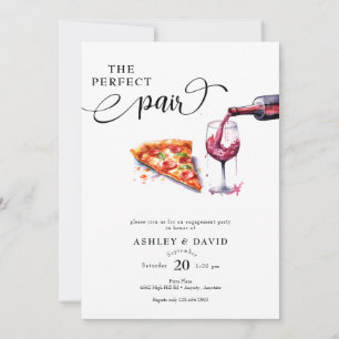 Italienische Pizza   Wein Hochzeitsfeier Einladung