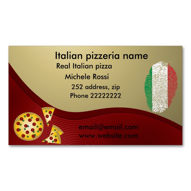 Italienische Pizzeria Magnetische Visitenkarte (Vorderseite)