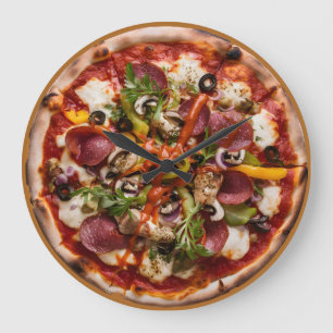 Italienische Pizzeria Pizza Küche oder Restaurant  Große Wanduhr