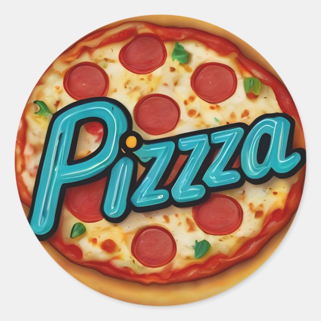 Italienische Pizzeria Pizza Küche oder Restaurant Runder Aufkleber (Vorderseite)