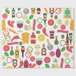Italienische Pizzeria Pizza-Zutaten Geschenkpapier