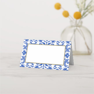 Italienische Platzkarte für Hochzeiten in Blau und