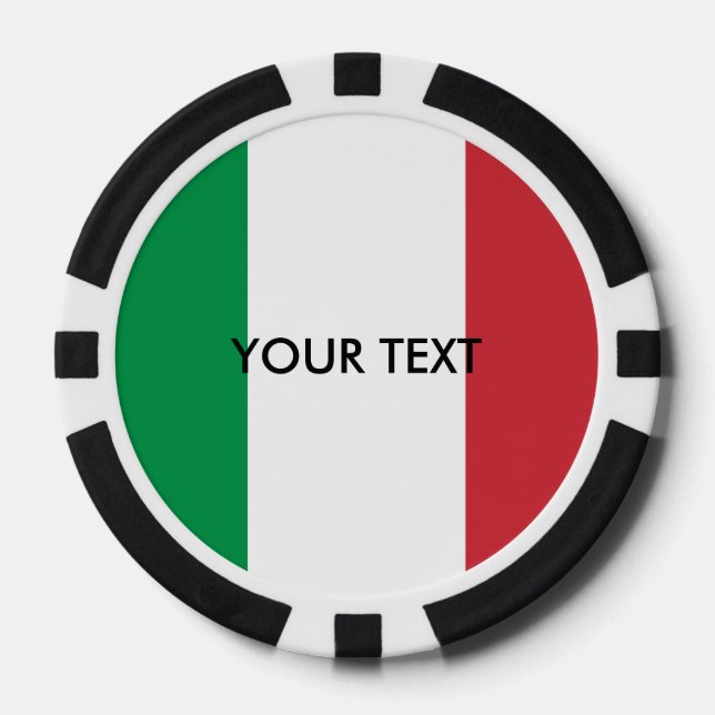 Italienische Poker-Chips mit eigener Flagge für It Pokerchips (Vorderseite)