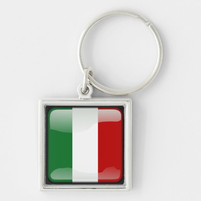 Italienische polierte Flagge Schlüsselanhänger (Vorne)