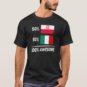 Italienische polnische Flagge Hälfte Italienisch H T-Shirt