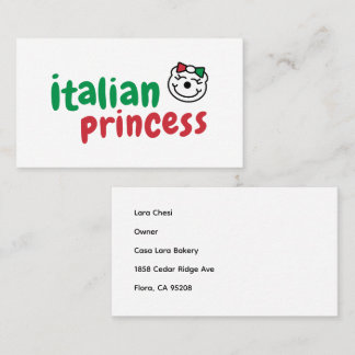 Italienische Prinzessin - Niedlicher handGezeichne Visitenkarte