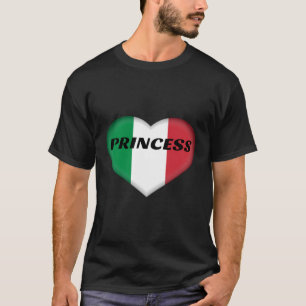 Italienische Prinzessin Pride Italia Flaggenherz T-Shirt