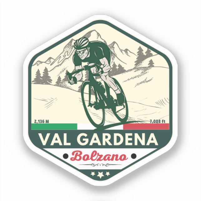 Italienische Radtour Aufkleber (Vorderseite)