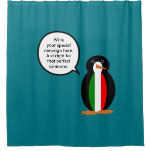 Italienische Rednerin Penguin Personalisiert Duschvorhang