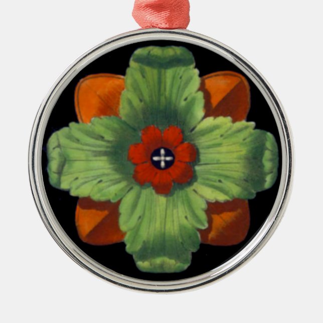 Italienische Renaissance Architektur Rosette Nr. 4 Silbernes Ornament (Vorne)