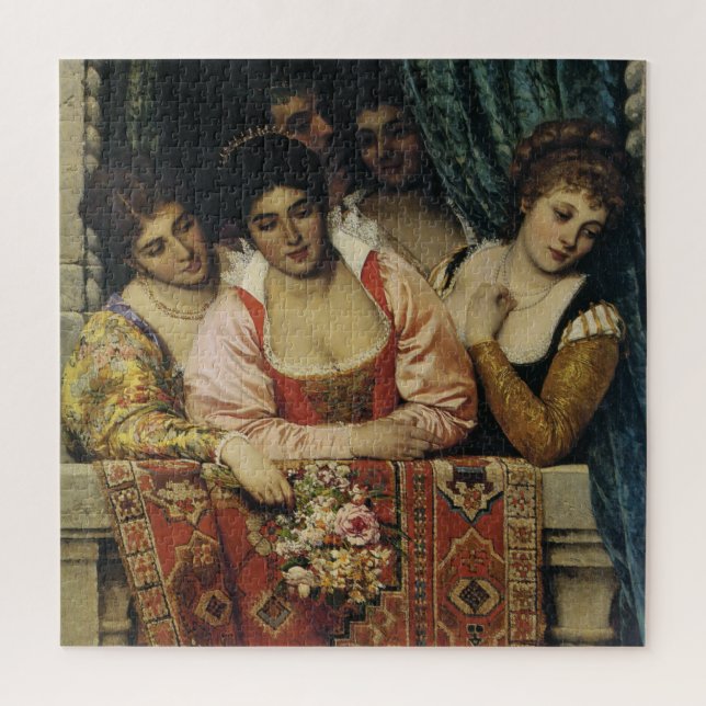 Italienische Renaissance-Damen auf einem Balkon (Vertikal)