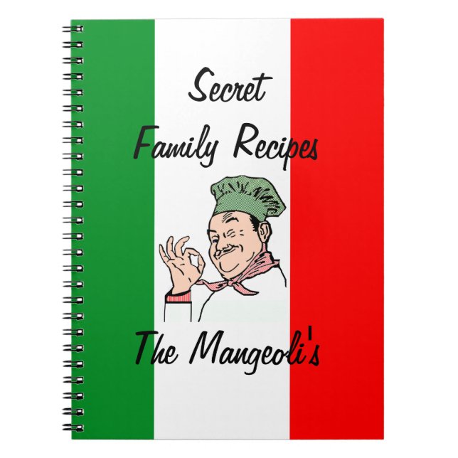 Italienische Rezept-Flagge von Italien Notizblock (Vorderseite)